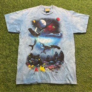 VTG The Mountain Space and Ocean Tie Dye Nature T Shirt